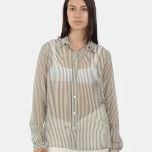 CAMICIA JUCCA IN MUSSOLA A RIGHE - 803 DESERTO