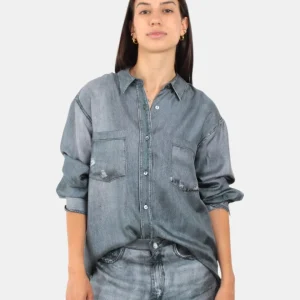 CAMICIA JUCCA STAMPATA EFFETTO JEANS - 275 SASSO