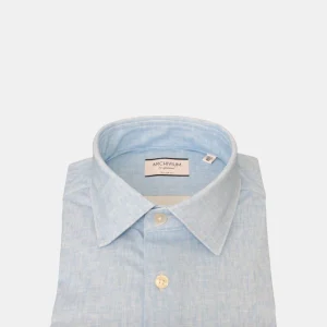 camicia manica lunga archivium con collo semi francese - 240 light blue