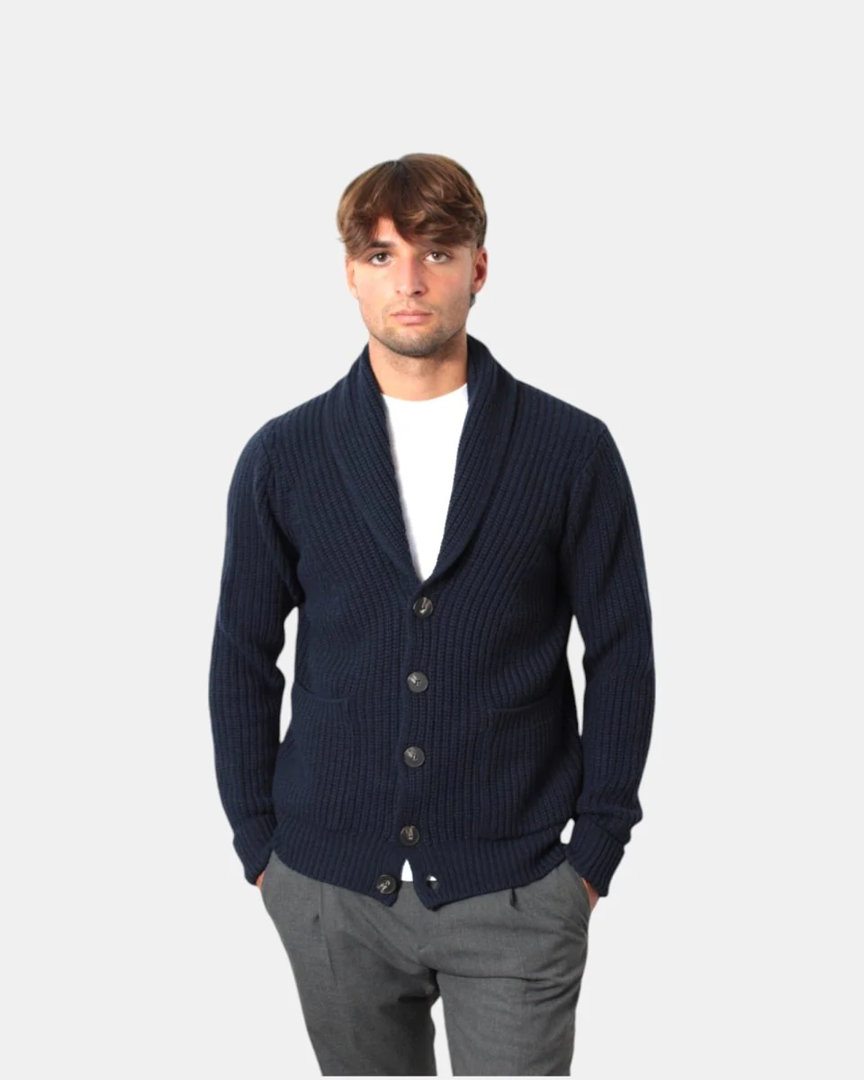CARDIGAN CON BOTTONI KANGRA - 00202 NAVY - immagine 6