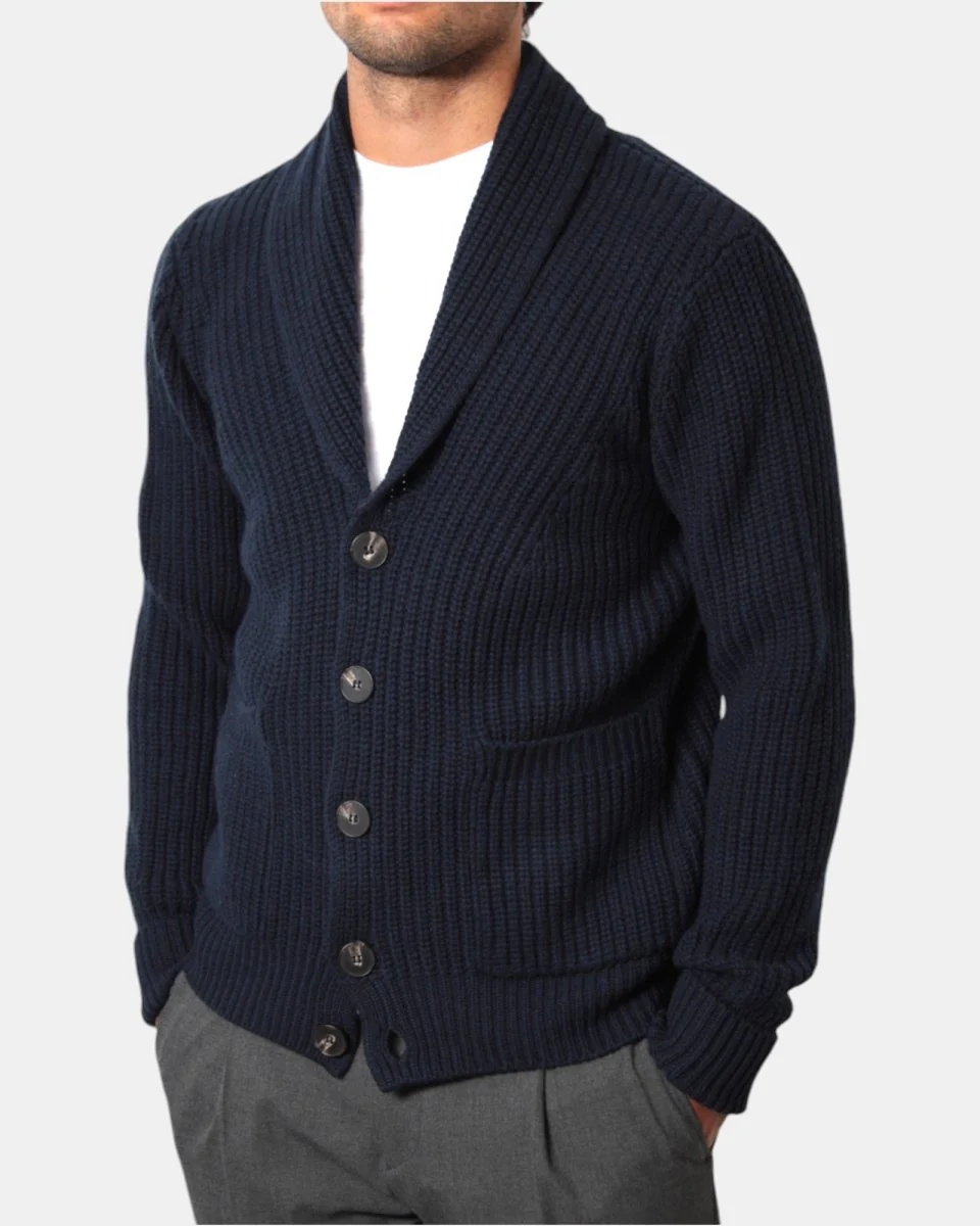 CARDIGAN CON BOTTONI KANGRA - 00202 NAVY - immagine 5