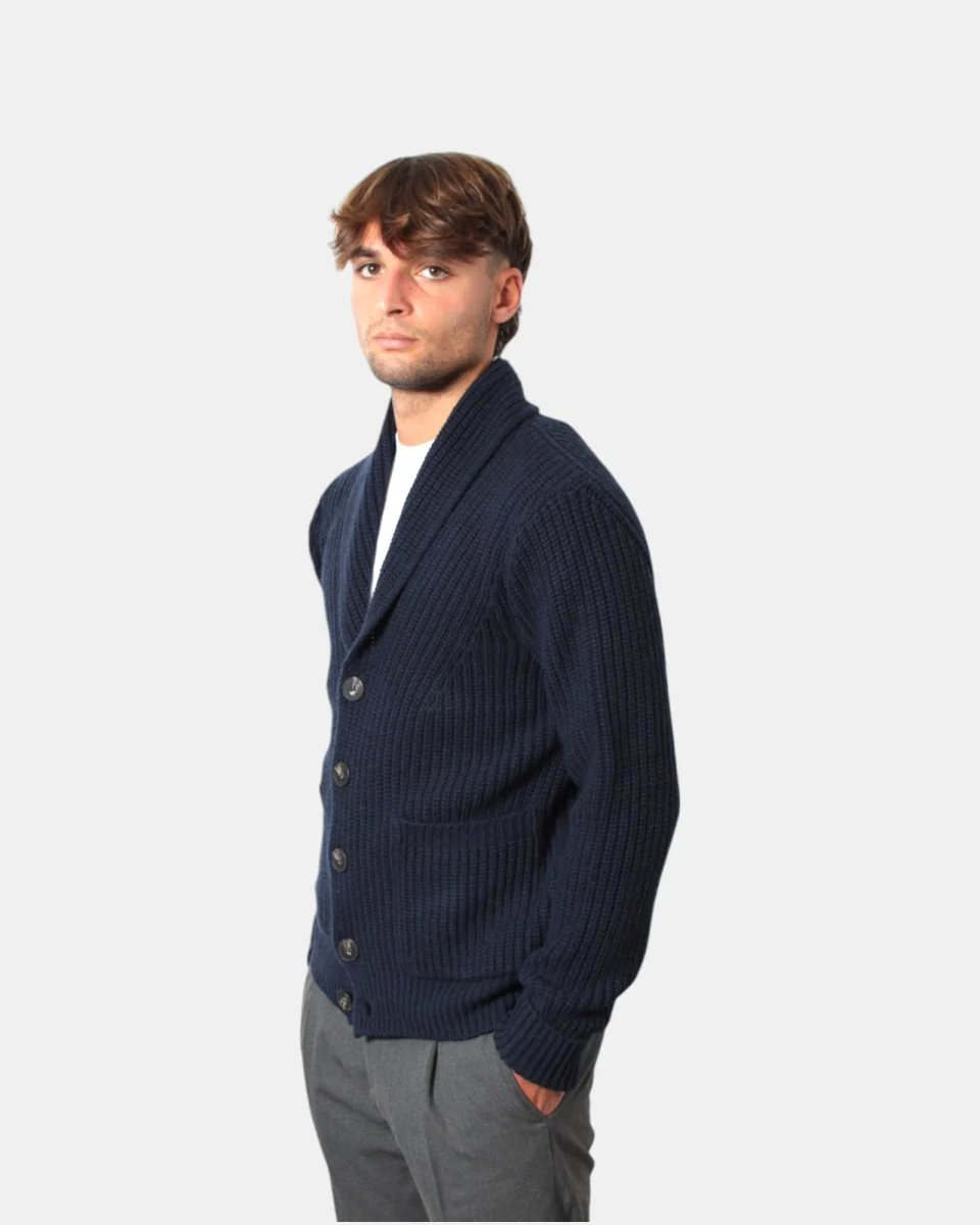 CARDIGAN CON BOTTONI KANGRA - 00202 NAVY - immagine 3