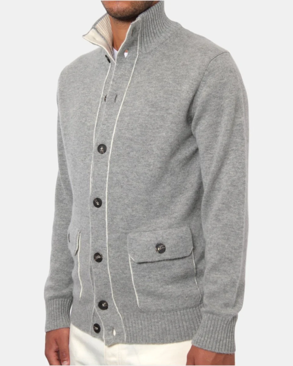 CARDIGAN CON BOTTONI KANGRA - 00419 PERLA - immagine 5