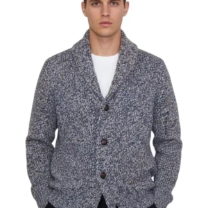 cardigan con collo sciallato - 319 indaco