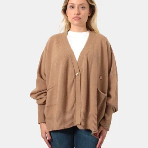 CARDIGAN RASATO DANIELE FIESOLI - 35 CAMEL