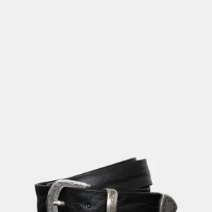 CINTURA IN PELLE ALBERTO LUTI - NERO