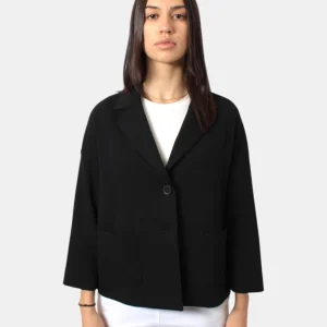 BLAZER MONOPETTO CIRCOLO 1901 IN FELPA - NERO