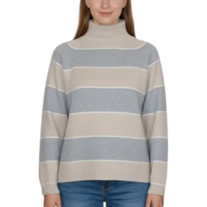 collo alto rigato manica raglan - 174 mandorla