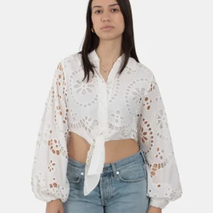 CROP SHIRT OVER WOMAN - COTTON SANGALLO EMBRY 01