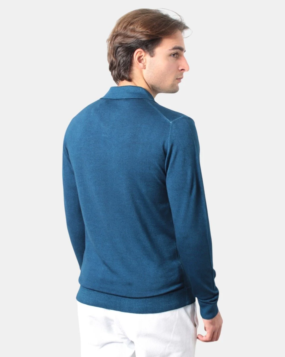 DANIELE FIESOLI - Polo A Manica Lunga Azzurro - immagine 4