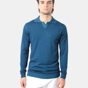 DANIELE FIESOLI - Polo A Manica Lunga Azzurro