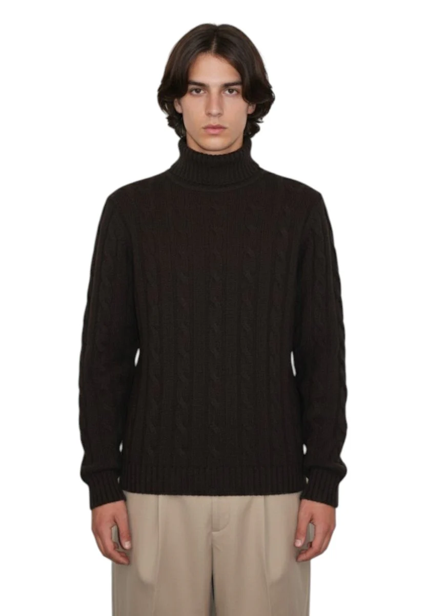 dolcevita a coste e trecce - 38 moro