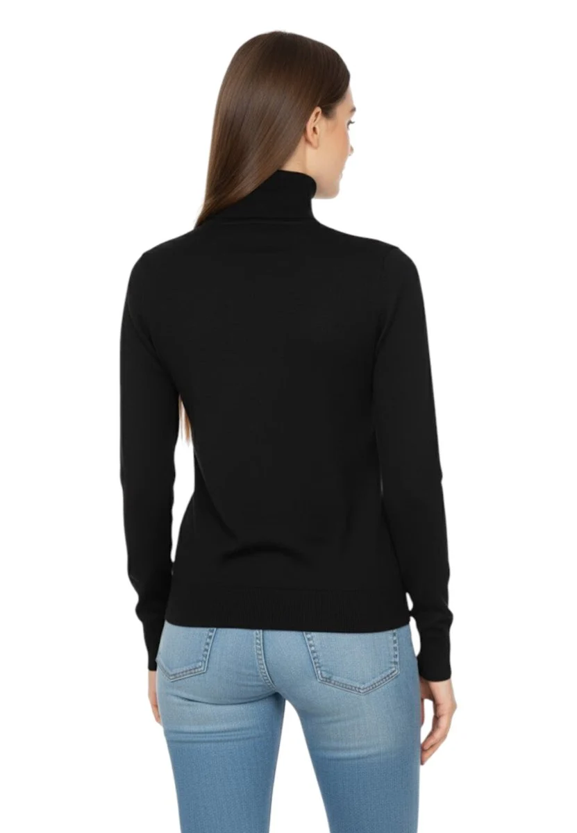 dolcevita rasato cut out spalla - 13 nero - immagine 4