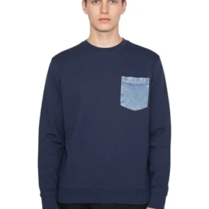 felpa a girocollo - brushed - blue navy