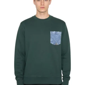 felpa a girocollo - brushed - university green