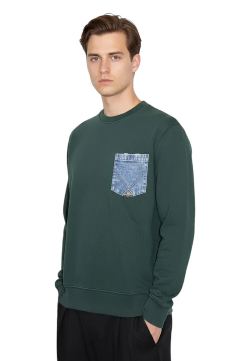 felpa a girocollo - brushed - university green - immagine 3