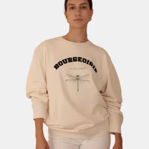 felpa a girocollo cream/black