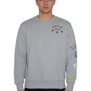 felpa a girocollo grey melange