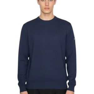 felpa a girocollo in finezza 12 - denim