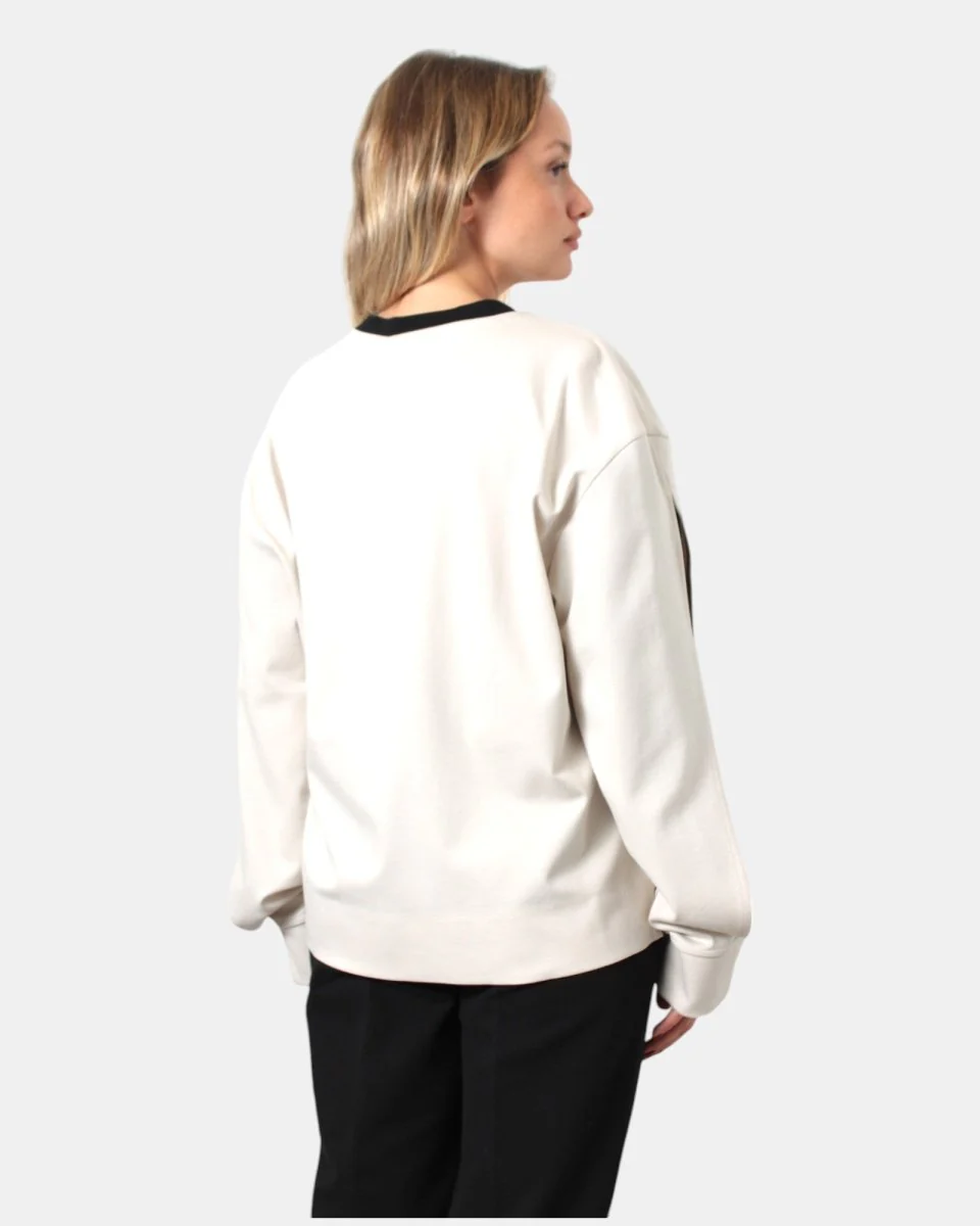 FELPA A GIROCOLLO JIJIL - AVORIO/NERO - immagine 4