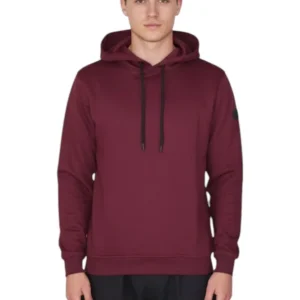 felpa con cappuccio garzata - v0042 bordeaux