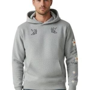 felpa con cappuccio grey melange