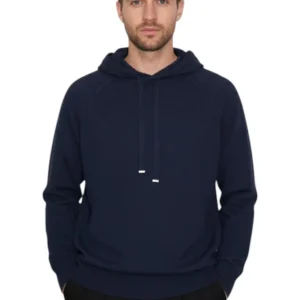 felpa con cappuccio in maglia - 38 blu