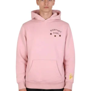 felpa con cappuccio rosa