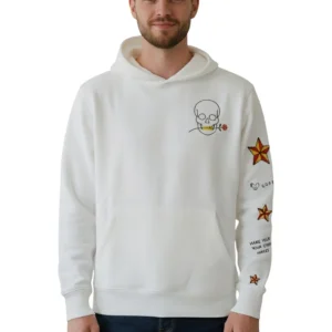 felpa con cappuccio white