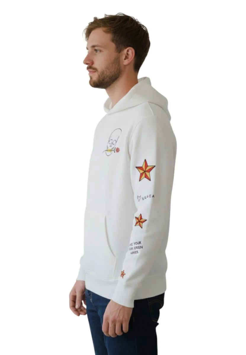 felpa con cappuccio white - immagine 3