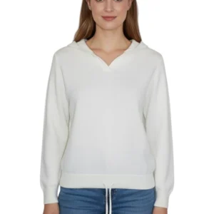 felpa seamless con cappuccio e coulisse - 161 latte