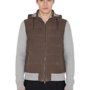giacca in pelle mod. donizetti - 5 moro/beige