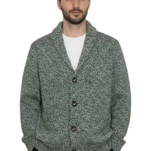 giacca sciallata filato fantasia - 36 militare