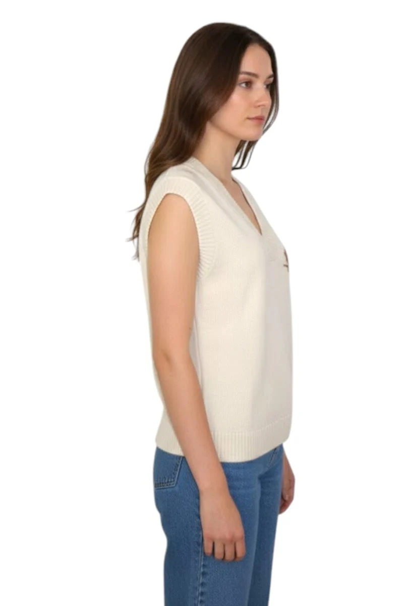 gilet mod. bacio - 001 avorio - immagine 3