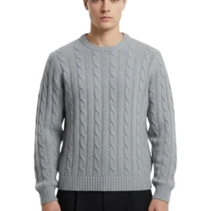 girocollo a coste e trecce - 10 grey