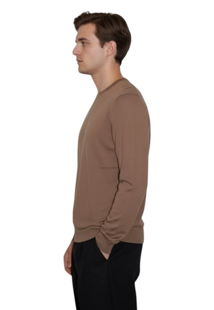 girocollo basico rasato calato - 106 toffè - immagine 3