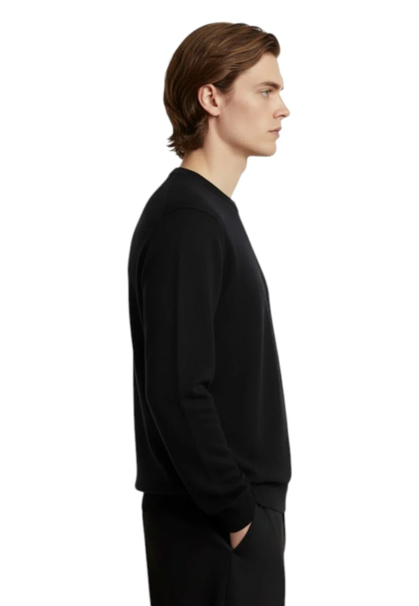 girocollo basico rasato calato - 13 nero - immagine 3