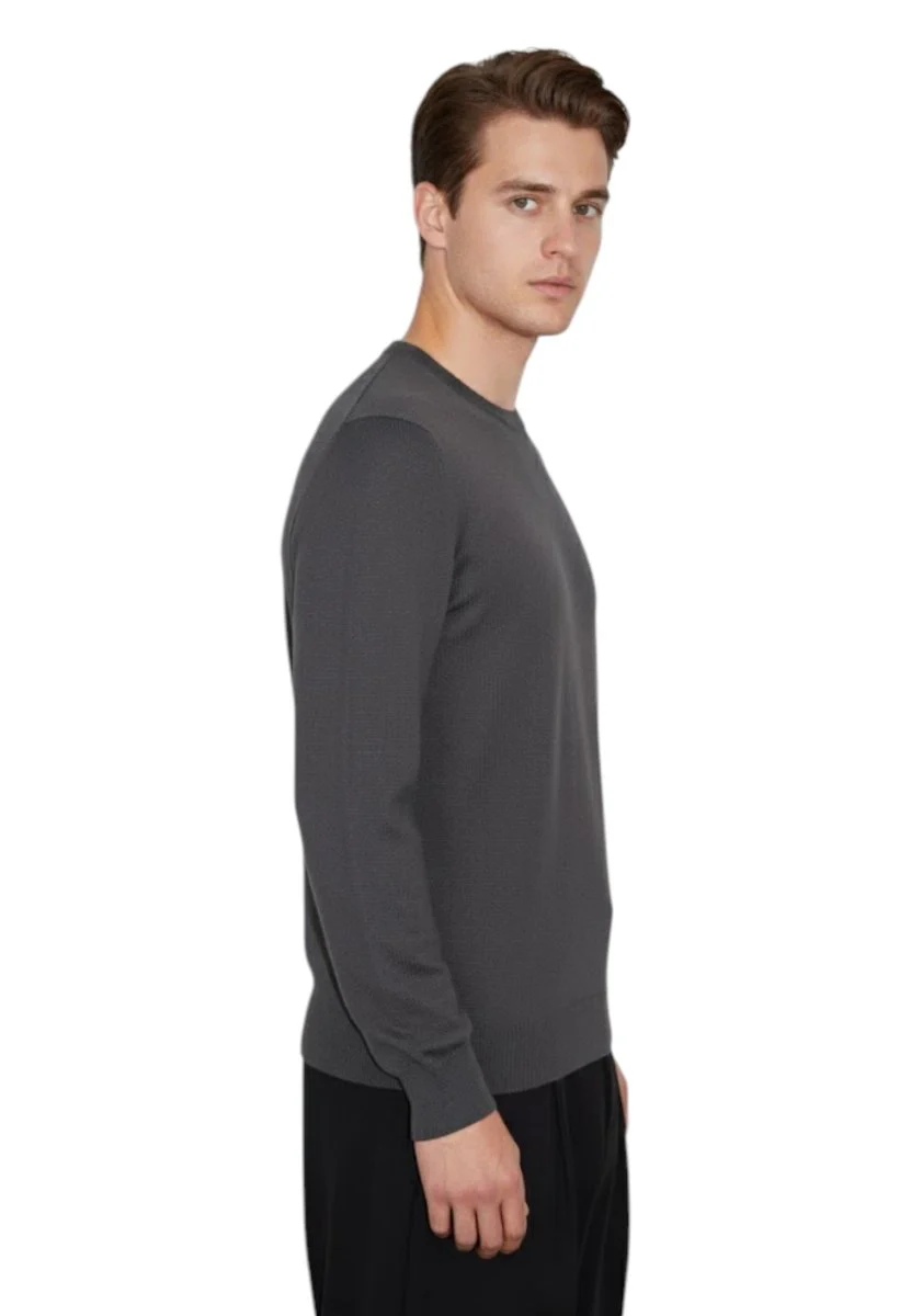 girocollo basico rasato calato - 206 grigio - immagine 3