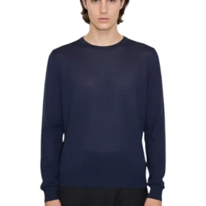 girocollo basico rasato calato  - 248 blu