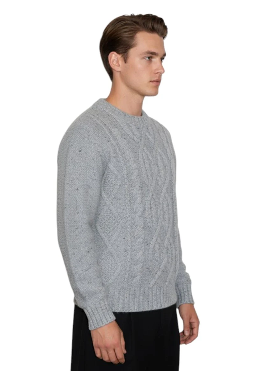 girocollo con disegno - 862 grigio - immagine 3