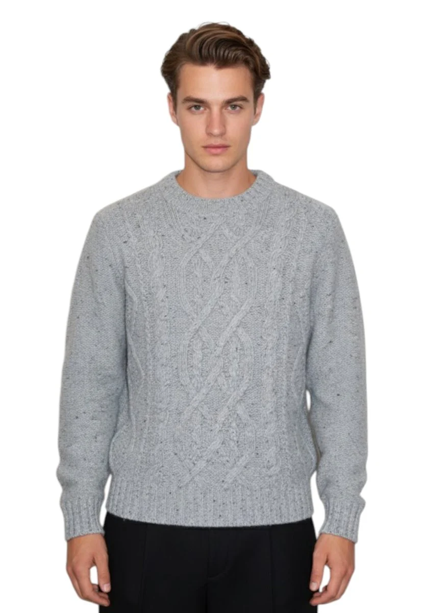 girocollo con disegno - 862 grigio - immagine 2