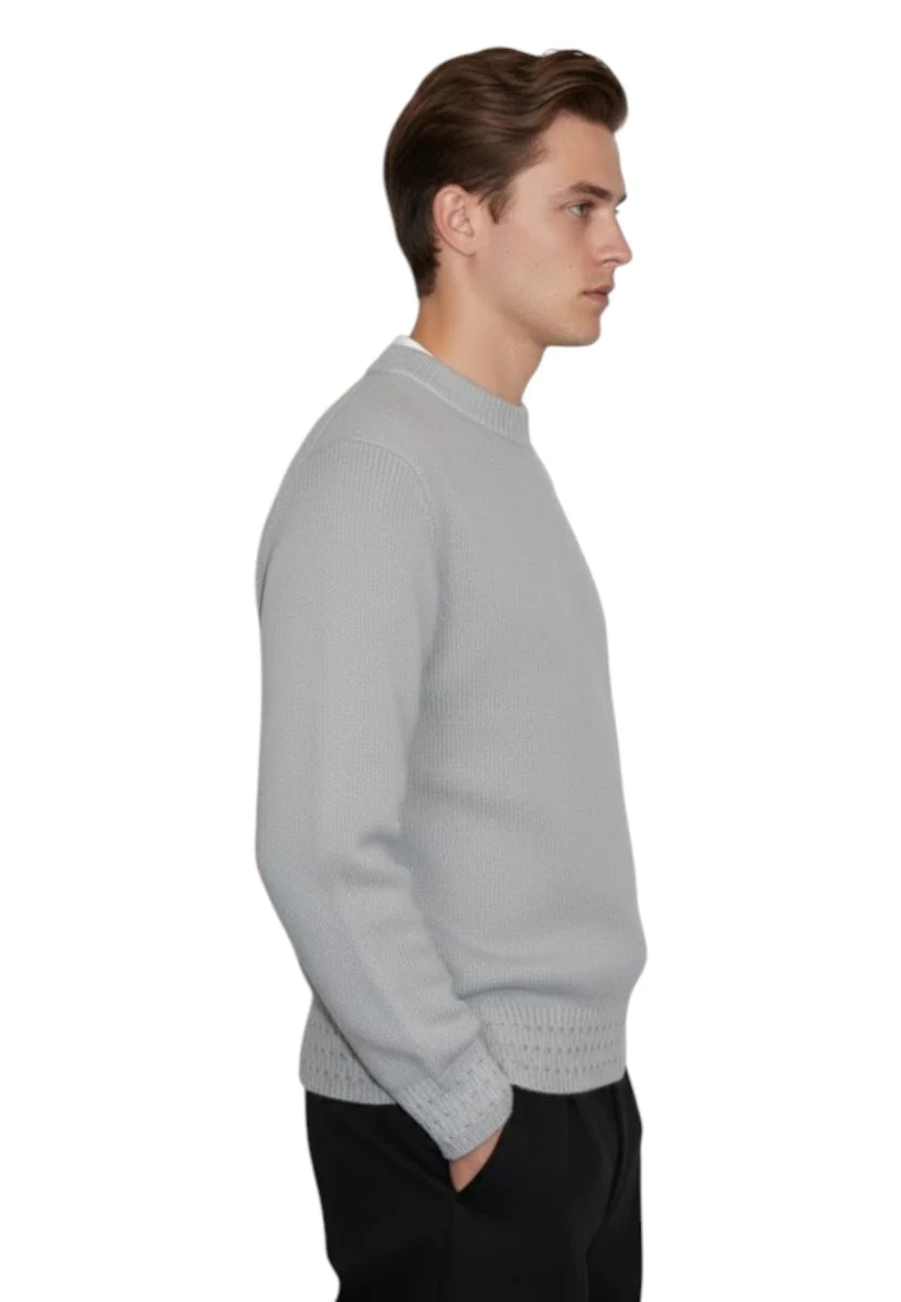 girocollo con finiture slana vintage - 696 sasso - immagine 3