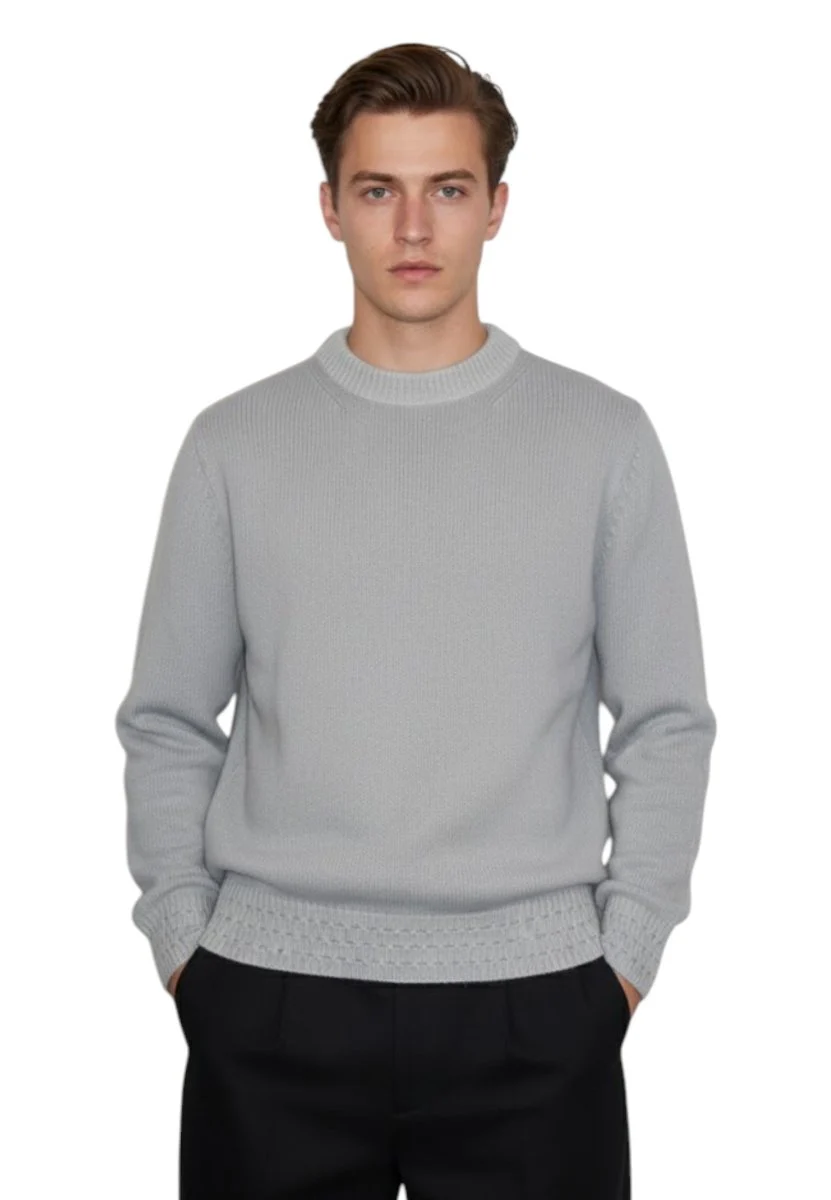 girocollo con finiture slana vintage - 696 sasso