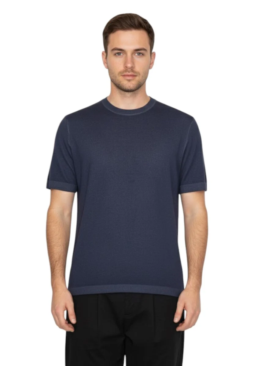 girocollo manica corta - 871 blu - immagine 2