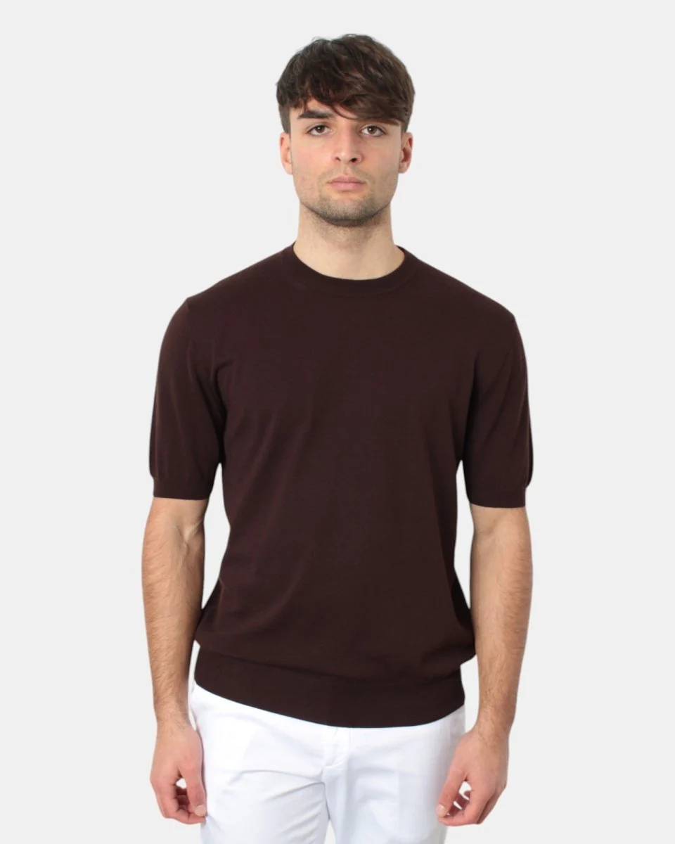 GIROCOLLO MANICA CORTA ALTEA - 39 MARRONE