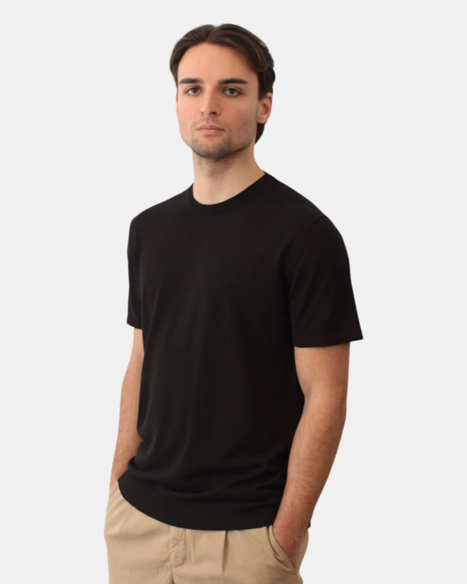 GIROCOLLO MANICA CORTA DANIELE FIESOLI - 0013 NERO - immagine 3