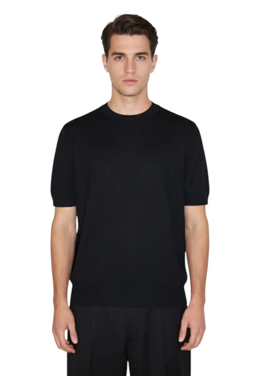 girocollo manica corta - nero - immagine 2