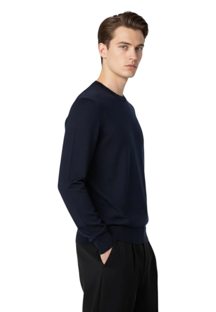 girocollo manica lunga - blu notte - immagine 3