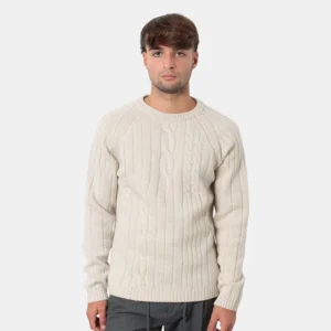 GIROCOLLO PUNTI MAGLIA DANIELE FIESOLI - 100 PANNA