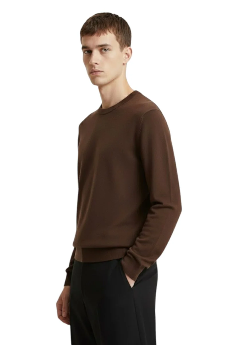 girocollo rasato calato - 5 cacao - immagine 3